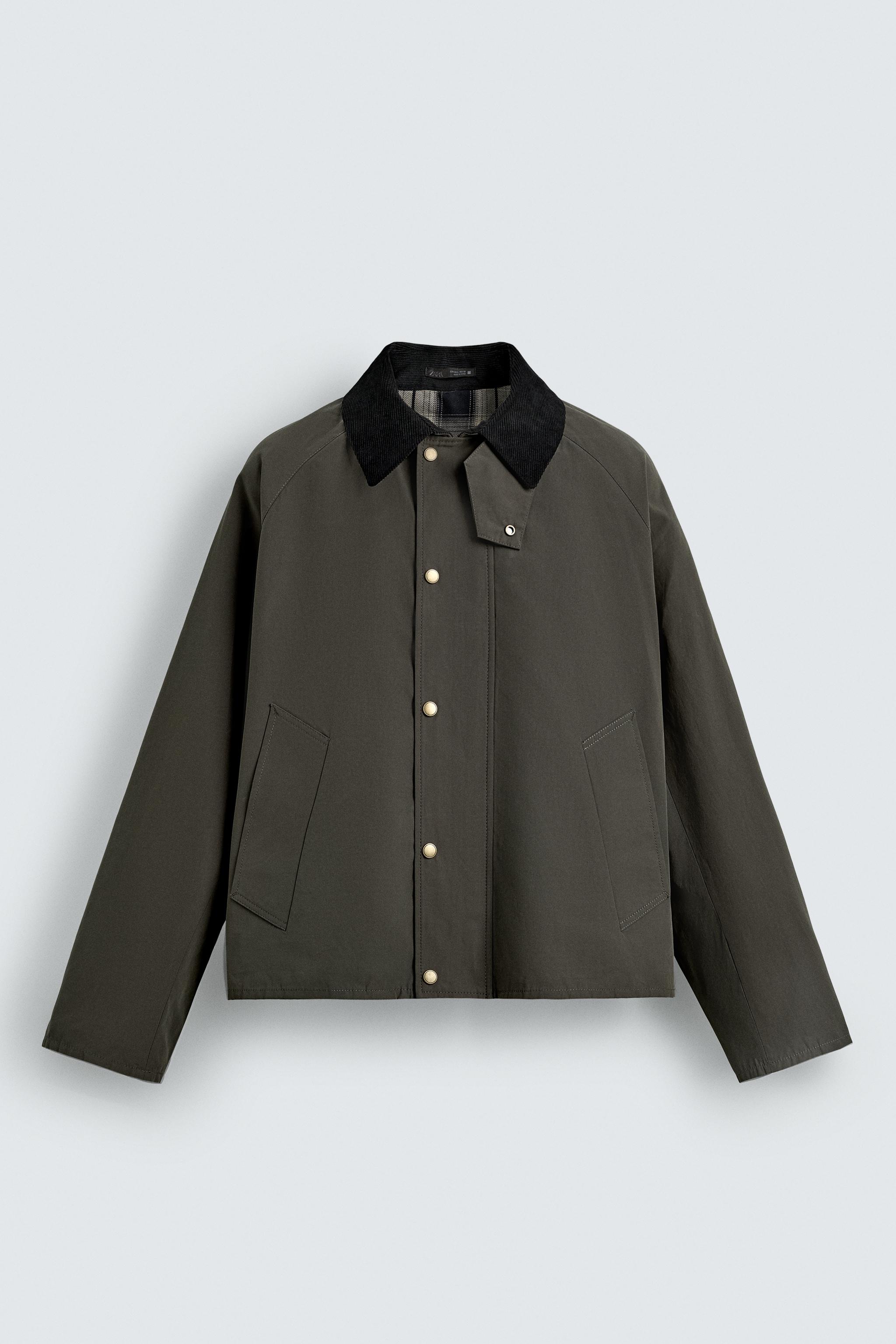 コントラスト襟テクニカルジャケット - チャコールグレー | ZARA