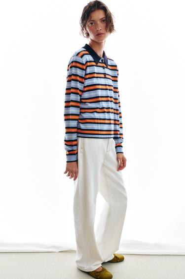 POLO EN MAILLE À RAYURES - Multicolore de Zara - Image 2