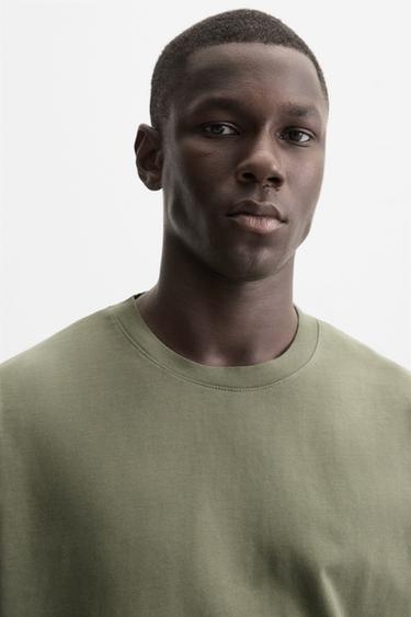 T-SHIRT HEAVYWEIGHT BASIQUE - Kaki de Zara - Image 4