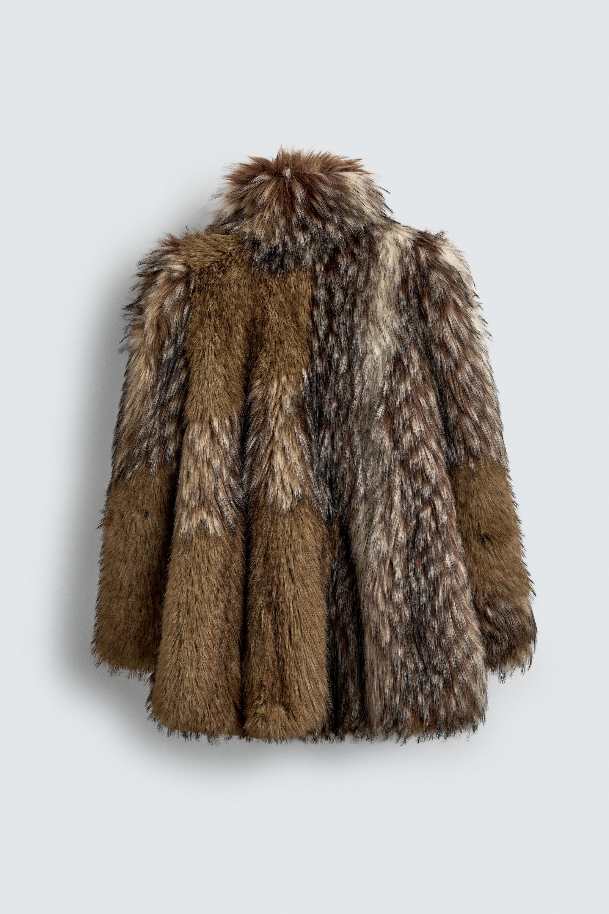 HARRY LAMBERT FOR ZARA X DISNEY FAUX FUR PATCHWORK COAT