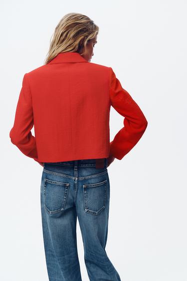 RUSTIC BLAZER WITH PADDED SHOULDERS - Red by Zara - Image 3