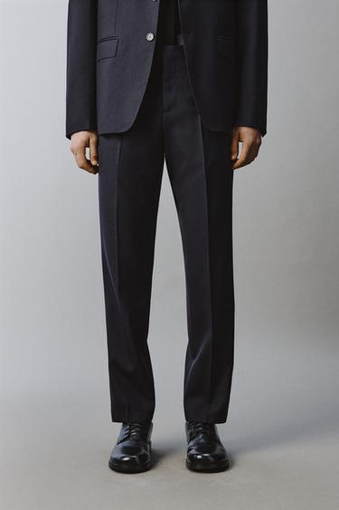 100% WOOL SUIT TROUSERS - Navy blue by Zara
