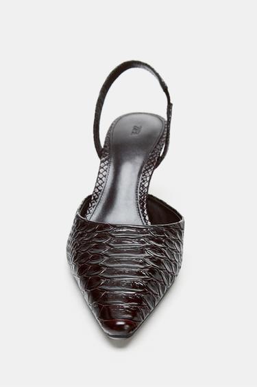 LIMITED EDITION LEATHER HEELED SHOES - Chocolate Brown by Zara - Image 5