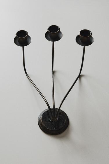 TRIPLE IRON CANDELABRA - Rust by Zara