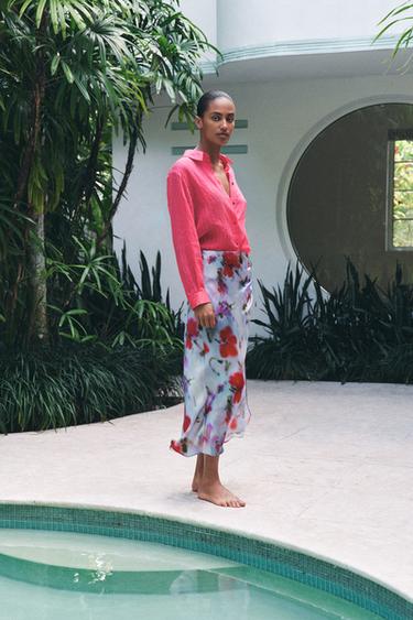 FABRIC STRIPE SHIRT - Fuchsia by Zara - Image 6