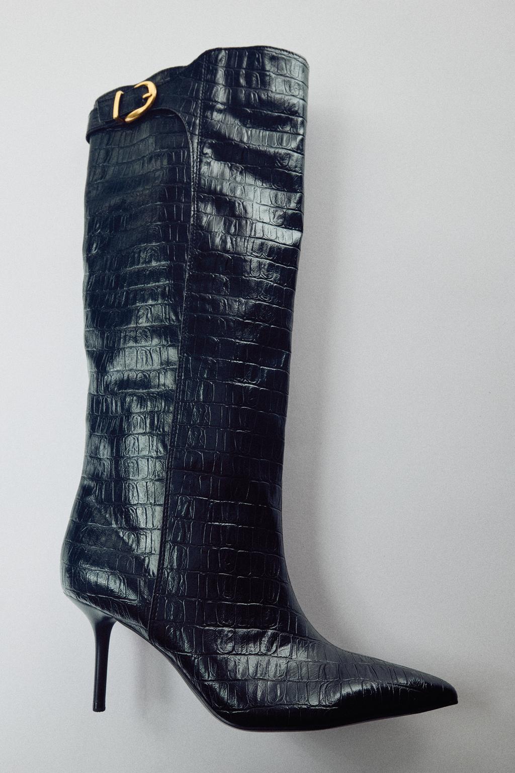 PRINTED HEELED BOOTS