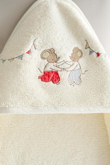 SERVIETTE DE BAIN ENFANT CAPUCHE SOURIS - Beige clair de Zara - Image 3