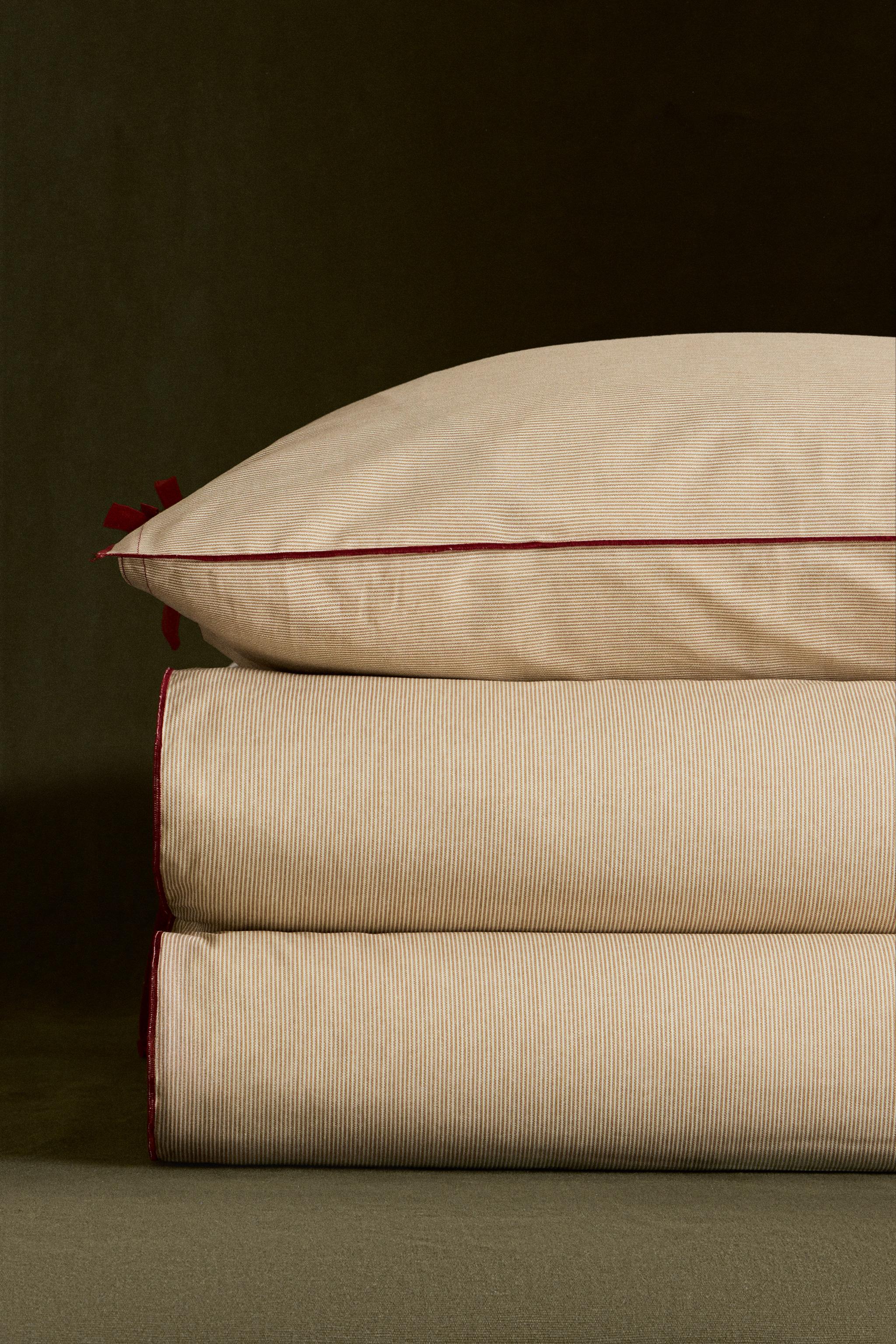 CHRISTMAS STRIPED COTTON DUVET COVER