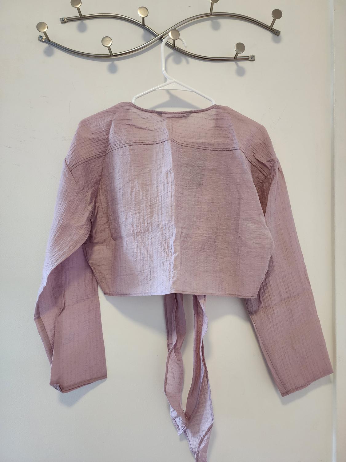 DIRTY MAUVE KNOTTED TEXTURED TOP - Image 3