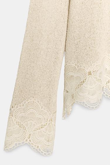 RUSTIC CROCHET TOP - Sand by Zara