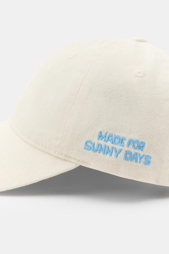 CASQUETTE SERGÉ INSCRIPTION BRODÉE - Écru de Zara - Image 6