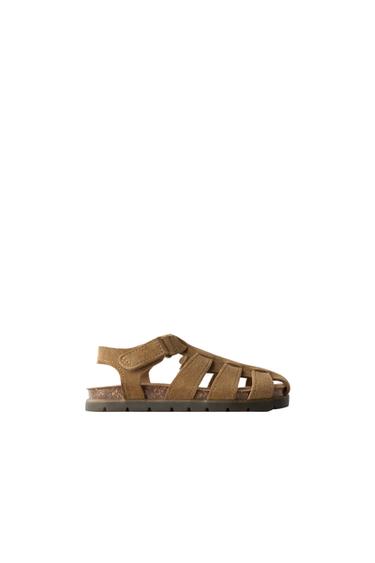 Zara BAREFOOT LEATHER FISHERMAN SANDALS - Dark tan - Image 0
