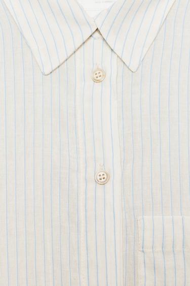 CHEMISE FROISSÉE RAYURES ZW COLLECTION - Écru de Zara - Image 2