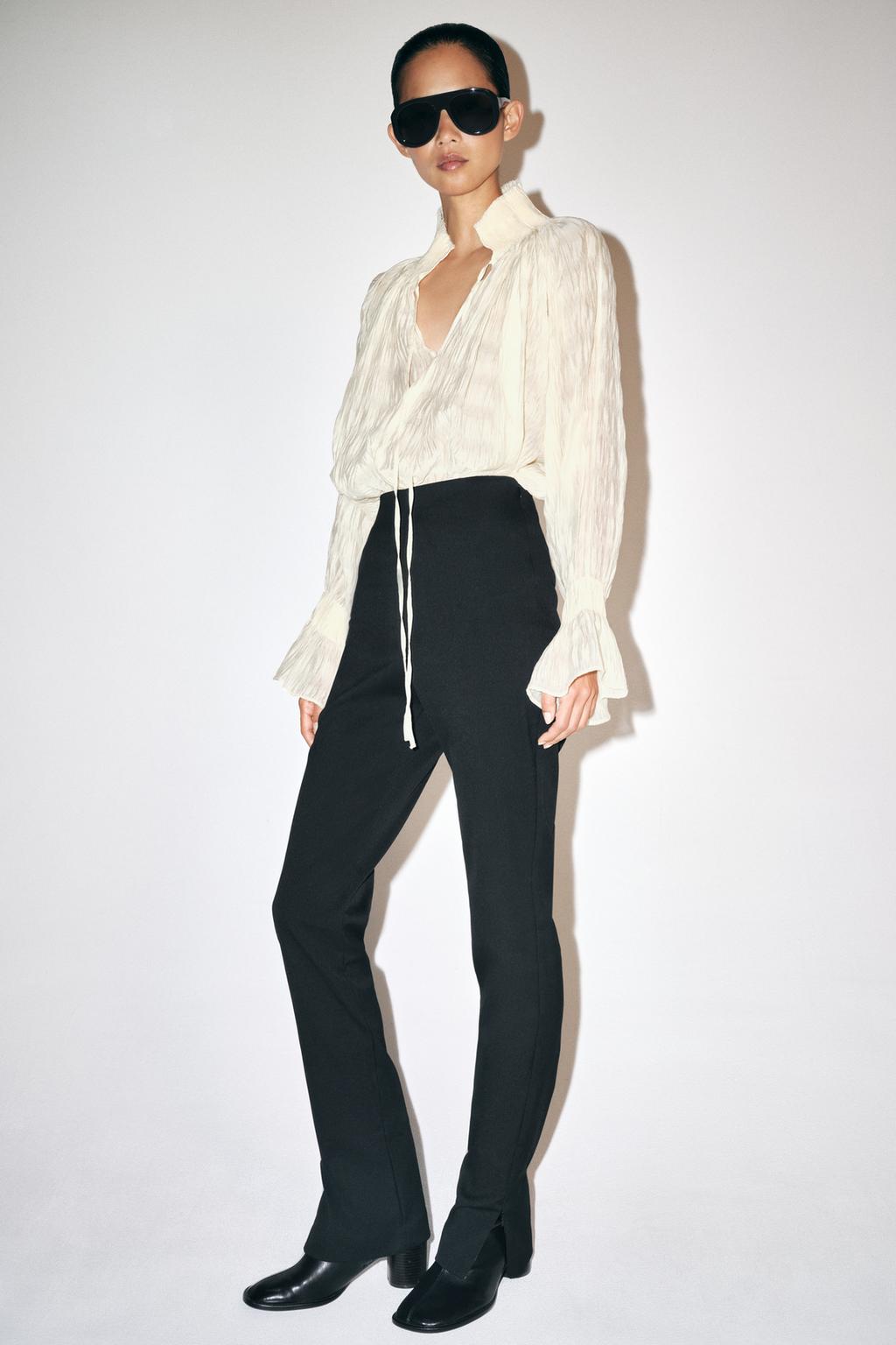 ZW COLLECTION WOOL BLEND STRAIGHT-LEG TROUSERS