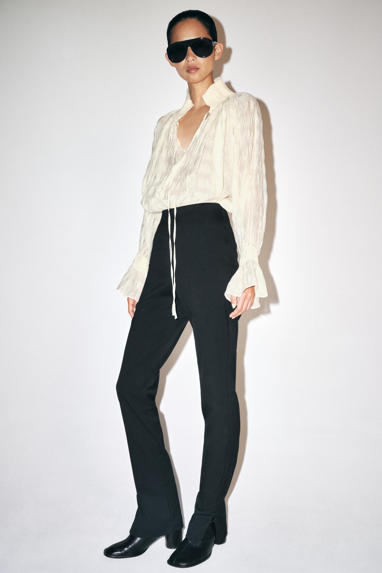 ZW COLLECTION WOOL BLEND STRAIGHT-LEG TROUSERS