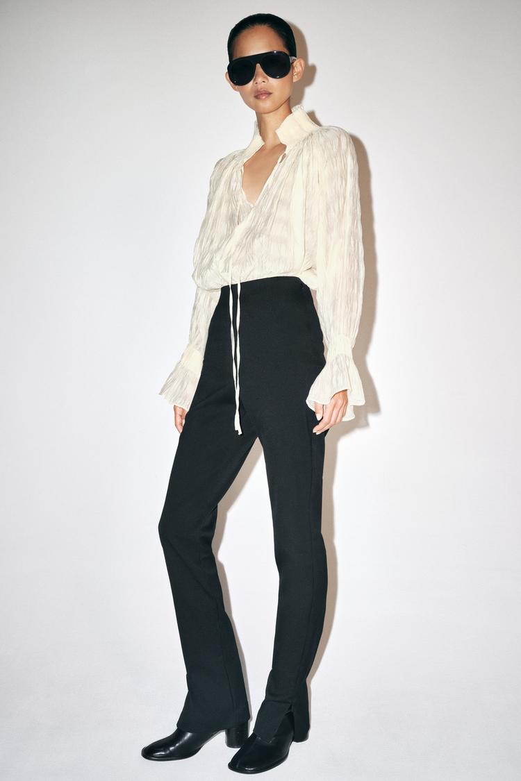 Pantalon recto con lana zw collection