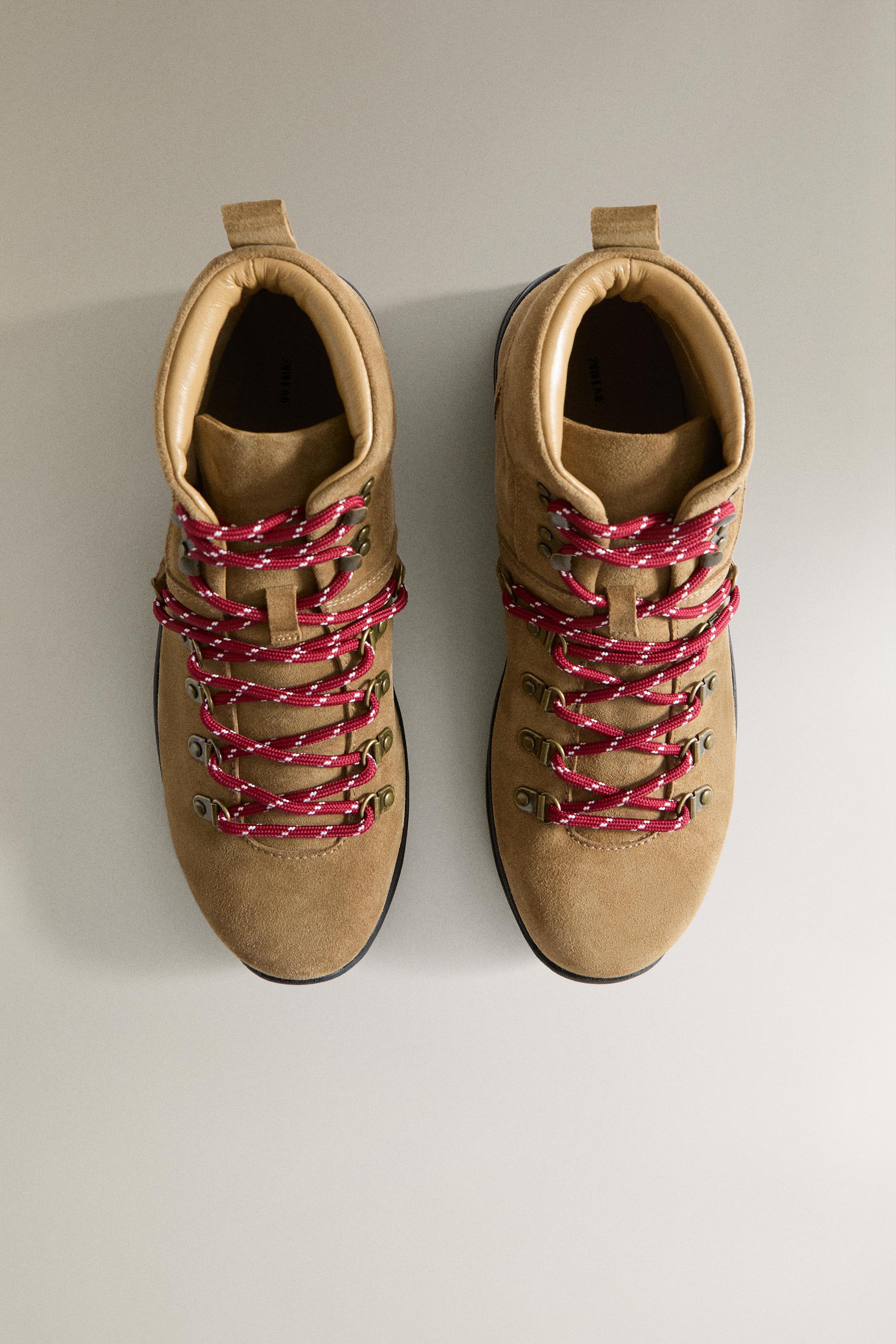 Женские ботинки Zara LEATHER HIKING BOOTS — фото 3