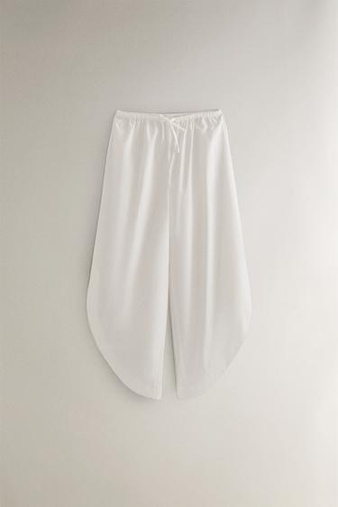 POPLINBUKSER - knæk. hvid fra Zara - Billede 0