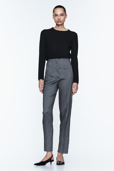 БРЮКИ HIGH-WAIST — ИНДИГО С МЕЛАНЖЕВЫМ ЭФФЕКТОМ от Zara — изображение 0
