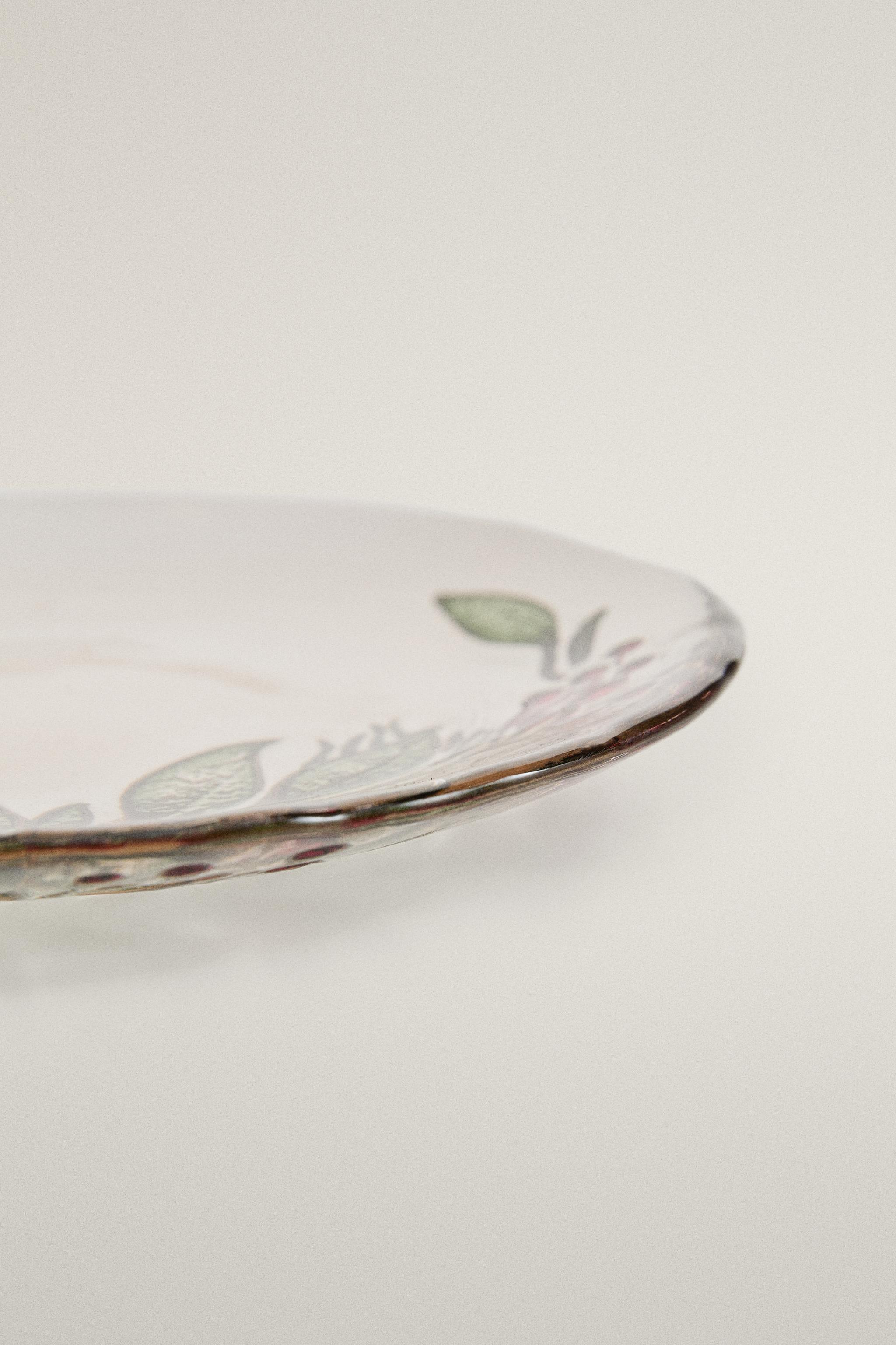 CHRISTMAS GARLAND GLASS SIDE PLATE