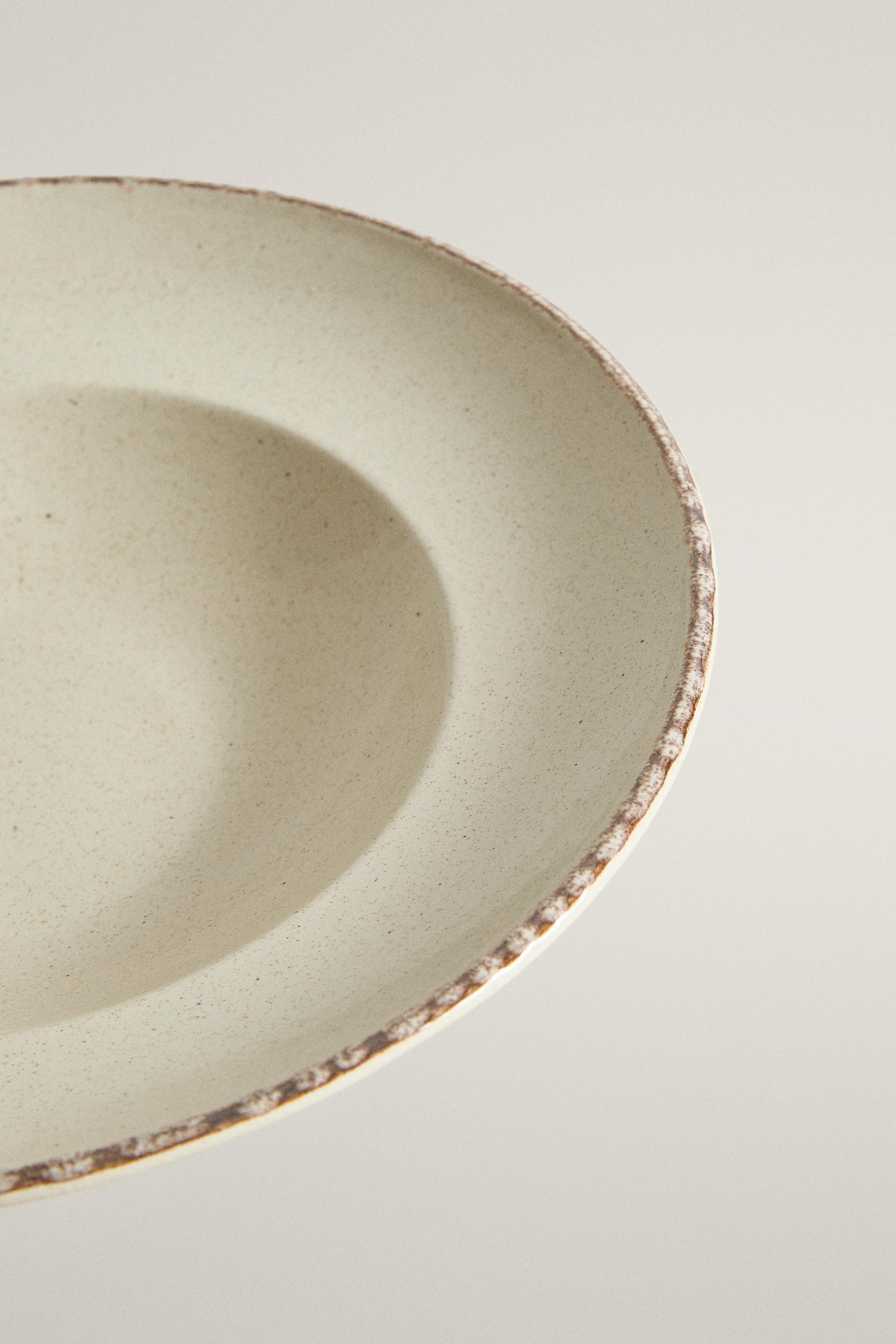 ASSIETTE À PÂTES GRÈS BORDURE VIEILLIE