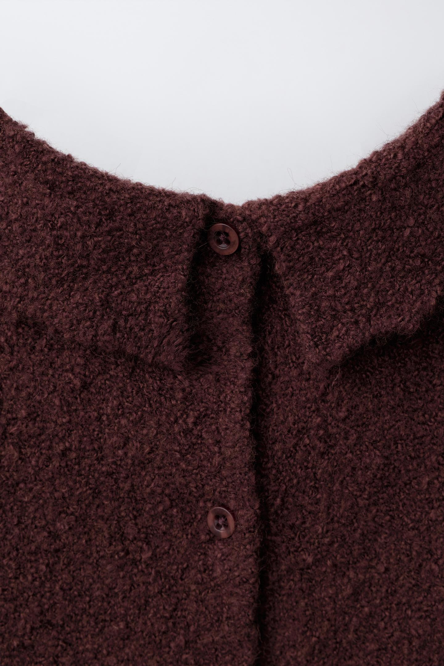 Детский свитер Zara Dot Knit, цвет: Тёмный бордовый — фото 4