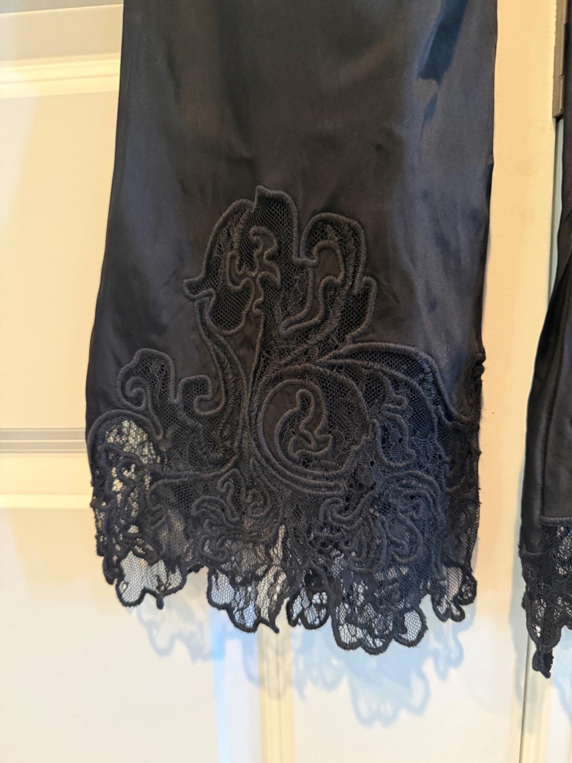ZW COLLECTION EMBROIDERED SATIN EFFECT PANTS - Image 4