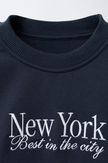 COMBINED EMBROIDERED SLOGAN SWEATSHIRT - Blue by Zara - Image 2