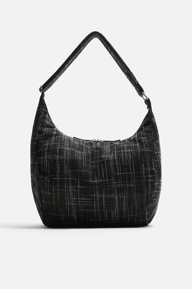 FABRIC SHOULDER BAG - Black by Zara
