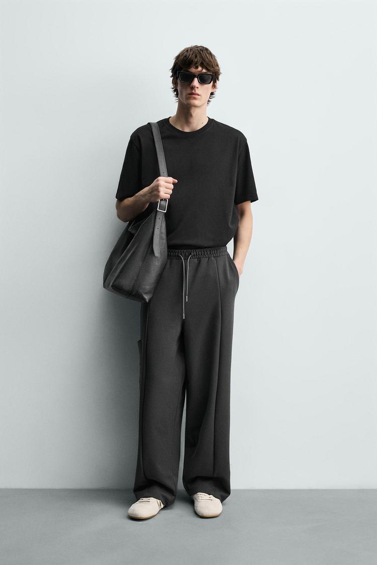 ZARA INTERLOCK CARGO JOGGING TROUSERS