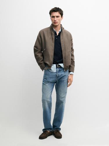 Zara Short reversible linen blend jacket - Mink
