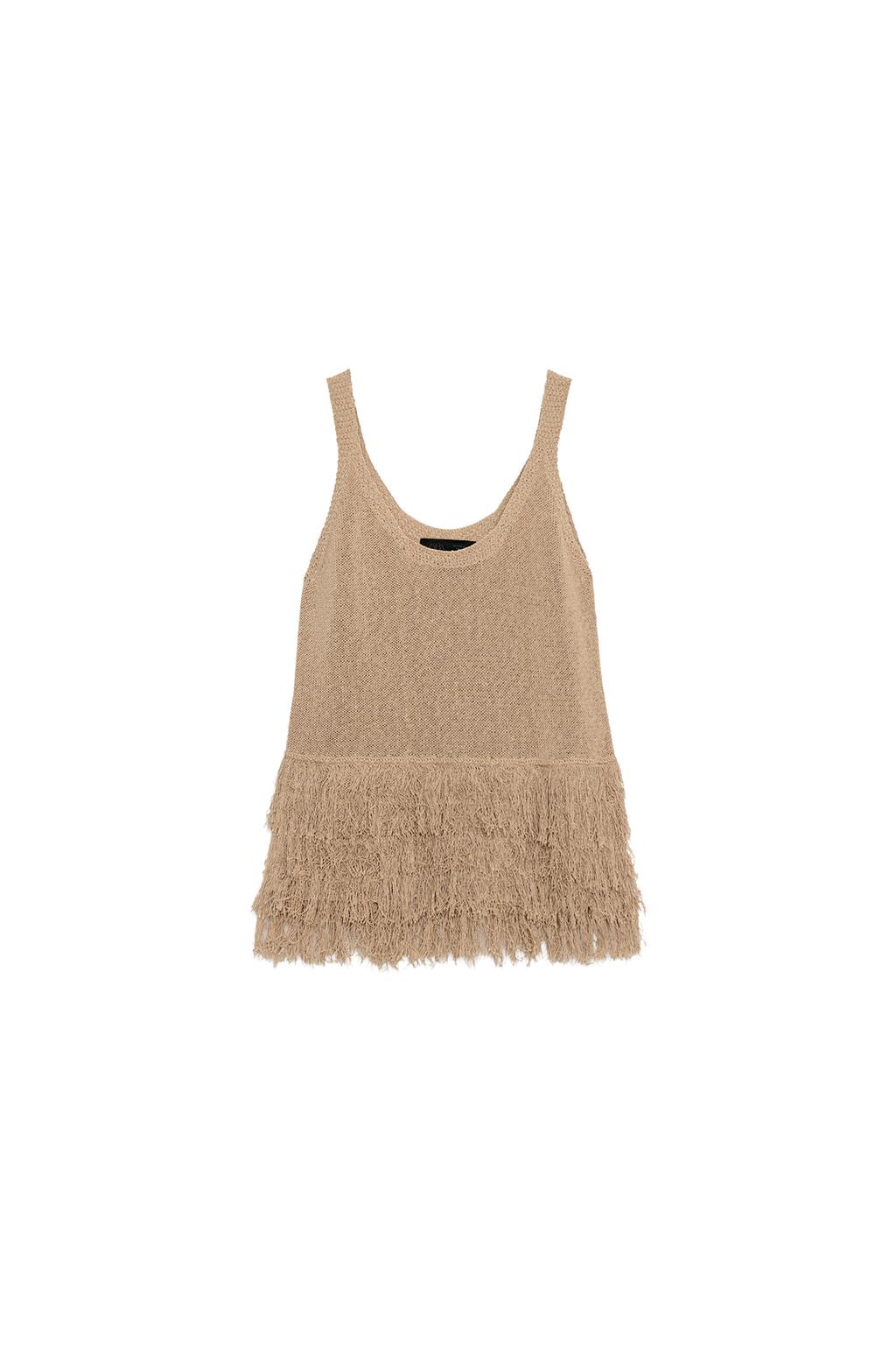 FRINGED KNIT TOP - image 3