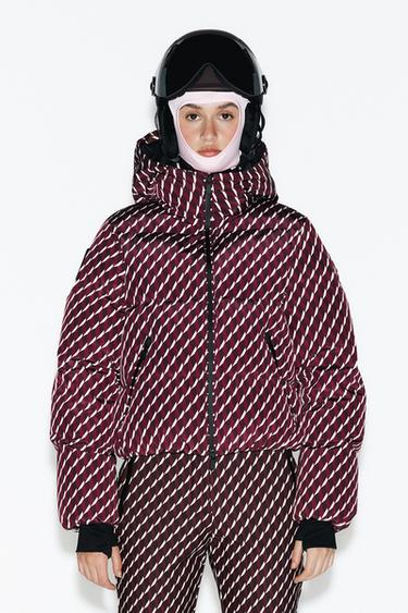 ANORAK 80% DOWN 20% FEATHER WATER-RESISTANT WINDPROOF RECCO® TECHNOLOGY SKI COLLECTION - Burgundy by Zara