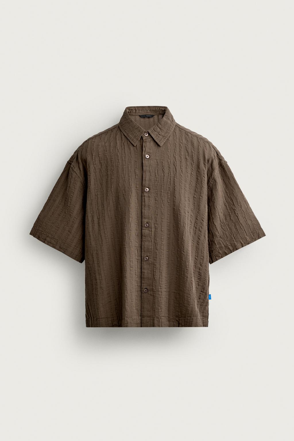 STRIPED JACQUARD BOXY FIT SHIRT