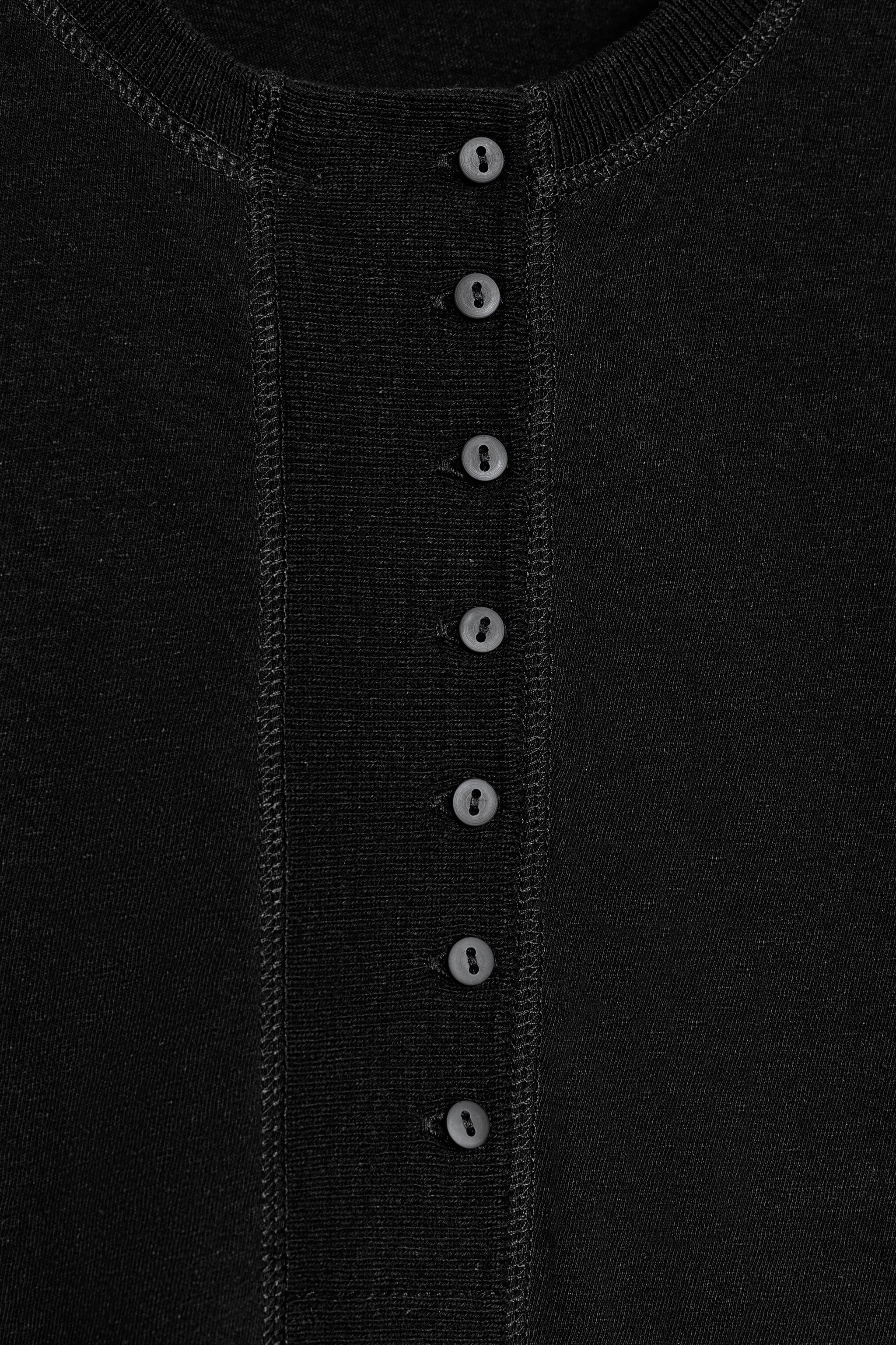 LINEN BLEND HENLEY T-SHIRT