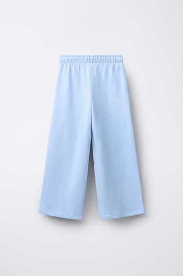 WIDE-LEG VARSITY JOGGING TROUSERS - Light blue by Zara - Image 1