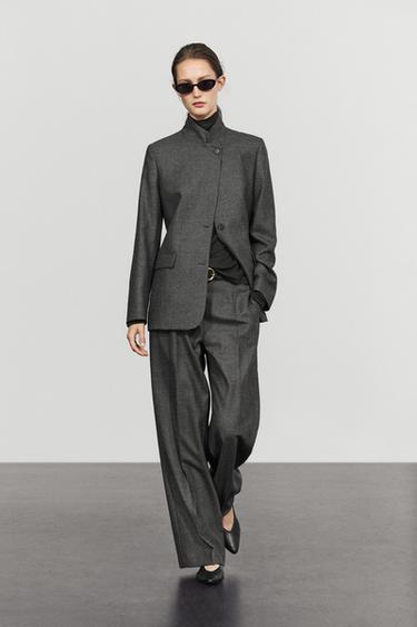 100% wool flannel suit pants — Cobalt 1