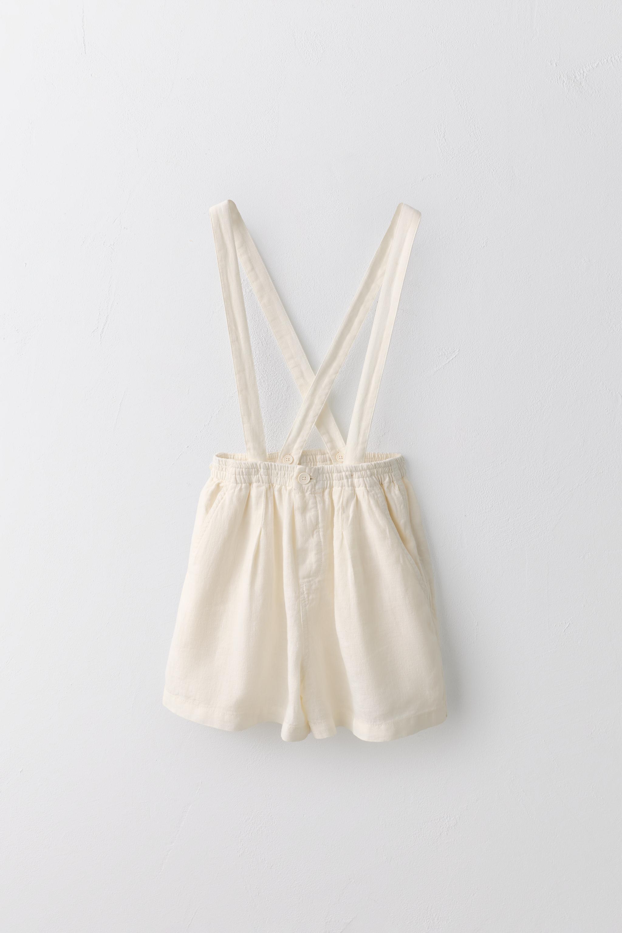 6-10 YEARS / 100% LINEN SHORTS WITH REMOVABLE SUSPENDERS LIMITED EDITION