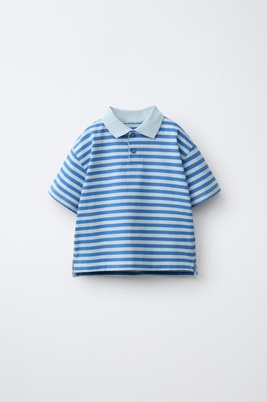 STRIPED POLO SHIRT - Blue by Zara