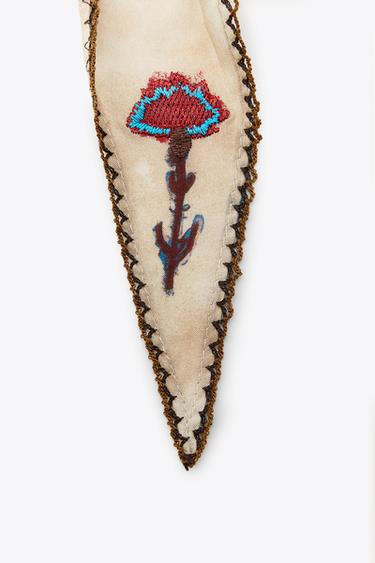 BANDANA FLEURS BRODÉES DENTELLE - Sable de Zara - Image 4