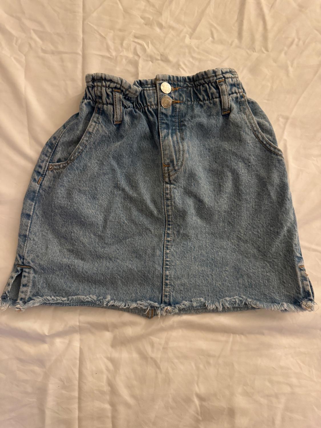 PAPERBAG DENIM SKIRT