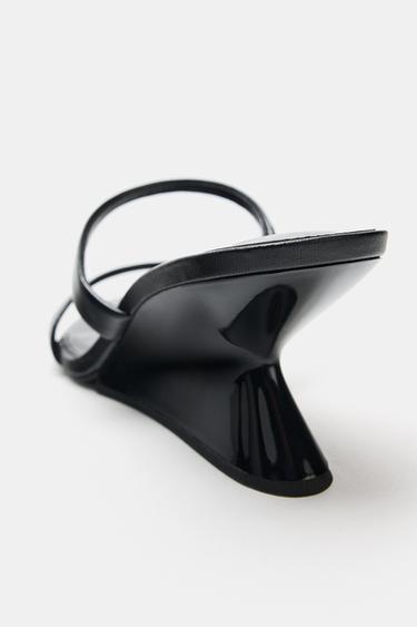 MULES COMPENSÉES EN CUIR - Noir de Zara - Image 5