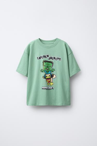 Zara MINECRAFT © MOJANG AB. ™ PRINTED T-SHIRT - Greens