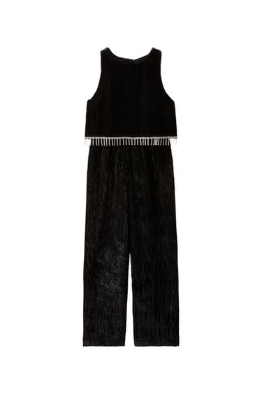 RHINESTONE VELOUR JUMPSUIT