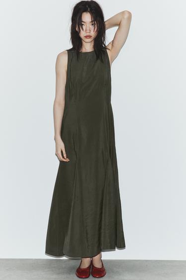 FLOWING MIDI DRESS - Petrol blue by Zara