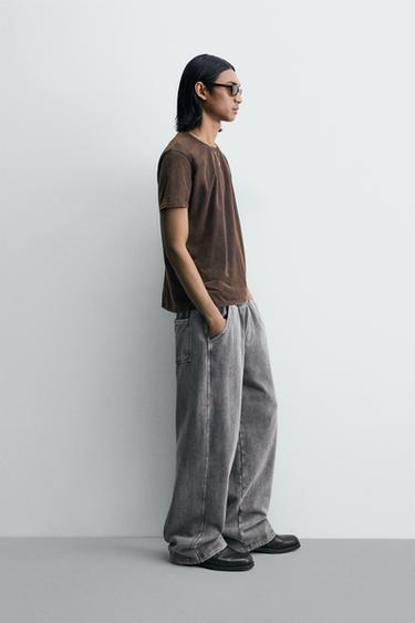 FADED SLOGAN PRINT T-SHIRT - Brown by Zara - Image 3