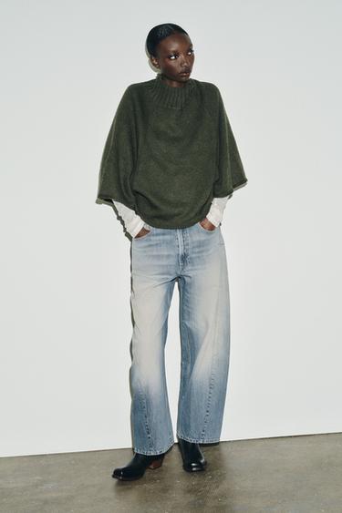 كنزة صوفية محاكة - أخضر وسط الخاص بـ Zara - صورة 0