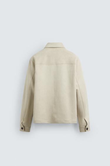 FAUX SUEDE OVERSHIRT - Sand by Zara - Image 7