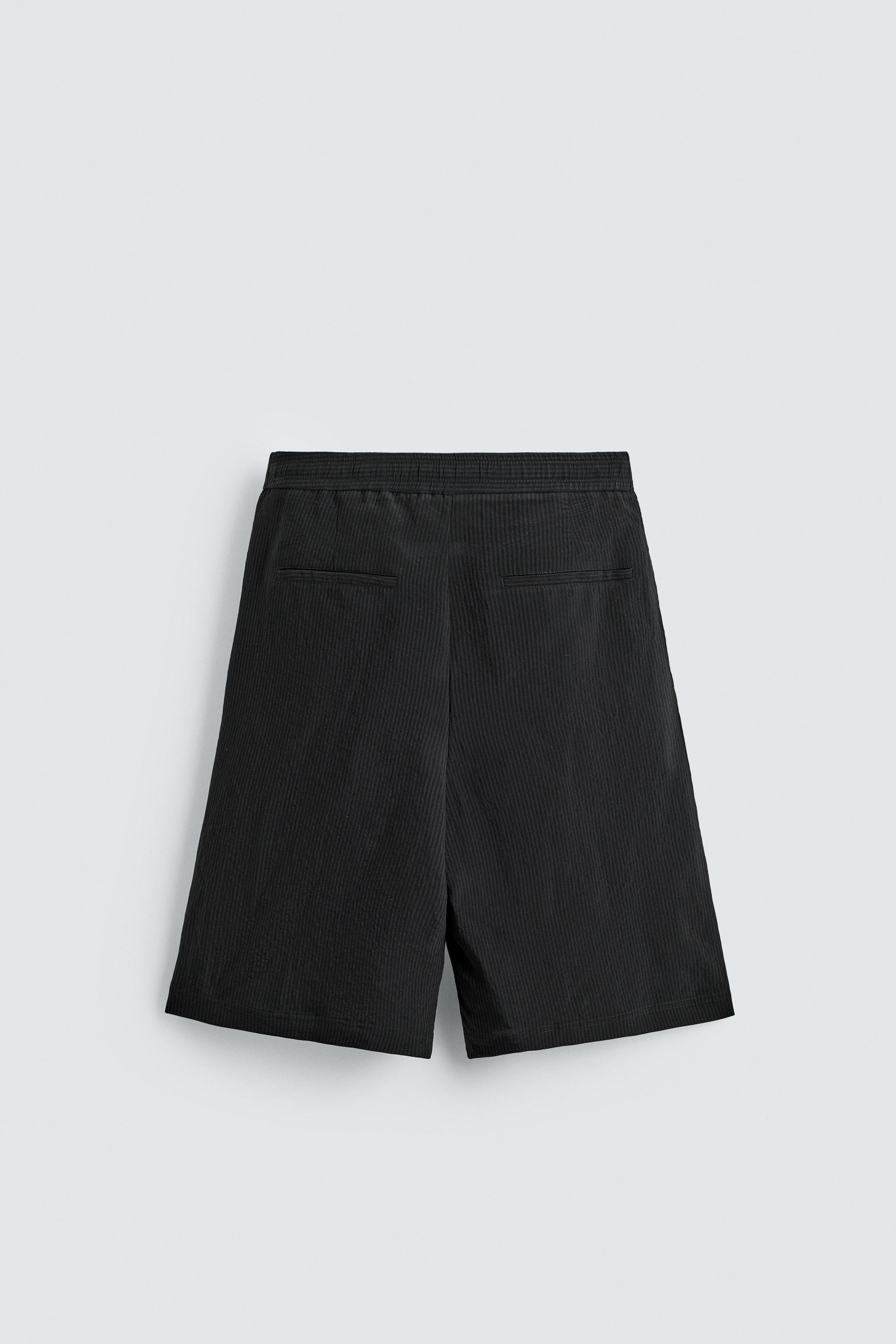 SHORT FLUIDE JACQUARD À RAYURES