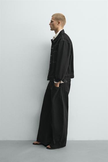 BARREL FIT TROUSERS WITH FIREMAN CLASP - Black by Zara
